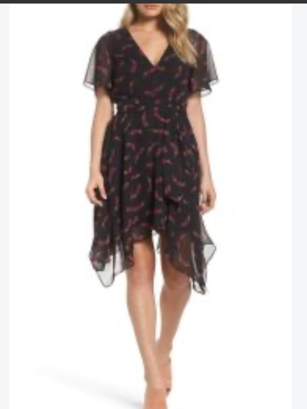 Sam Edelman Women's Dress Sarah’s black feather print dress on Home Economics